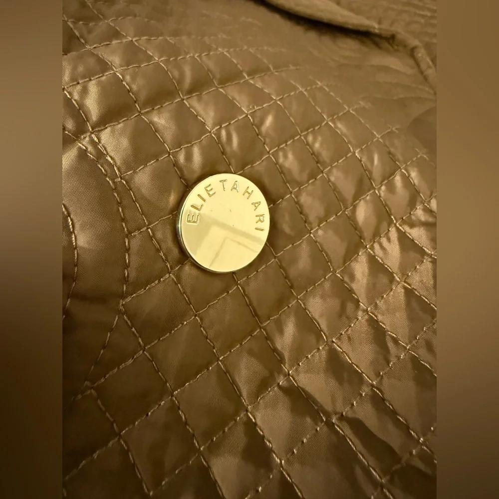 Elie Tahari Women's Quilted Floral-Stitch Coat - Picture 4 of 7